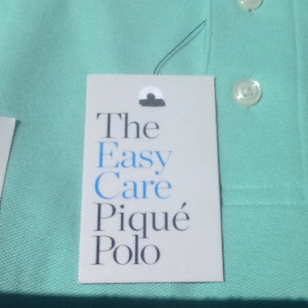 New Men's Easy Care Aqua Short Sleeve Polo Shirt